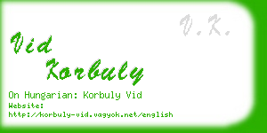 vid korbuly business card
